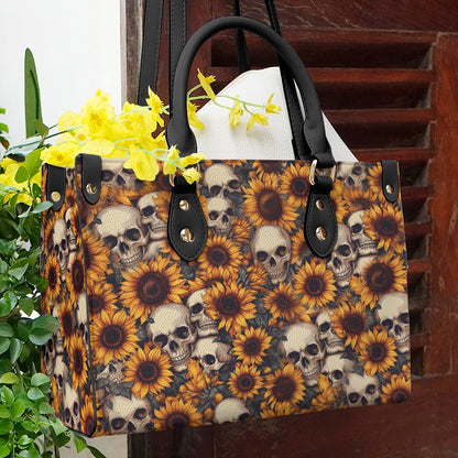 Shineful Leather Bag Sunflower Skulls