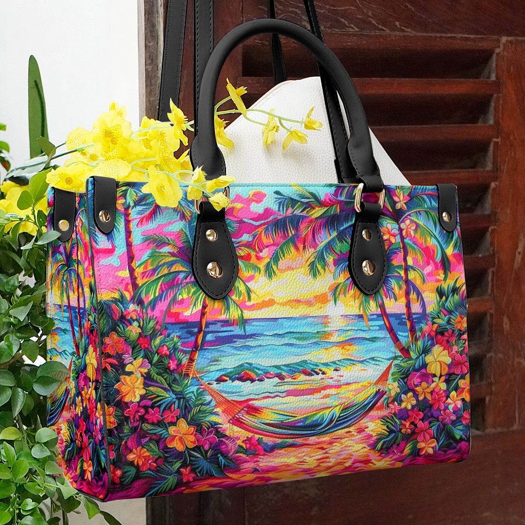 Shineful Leather Bag Sunset Tropical Paradise