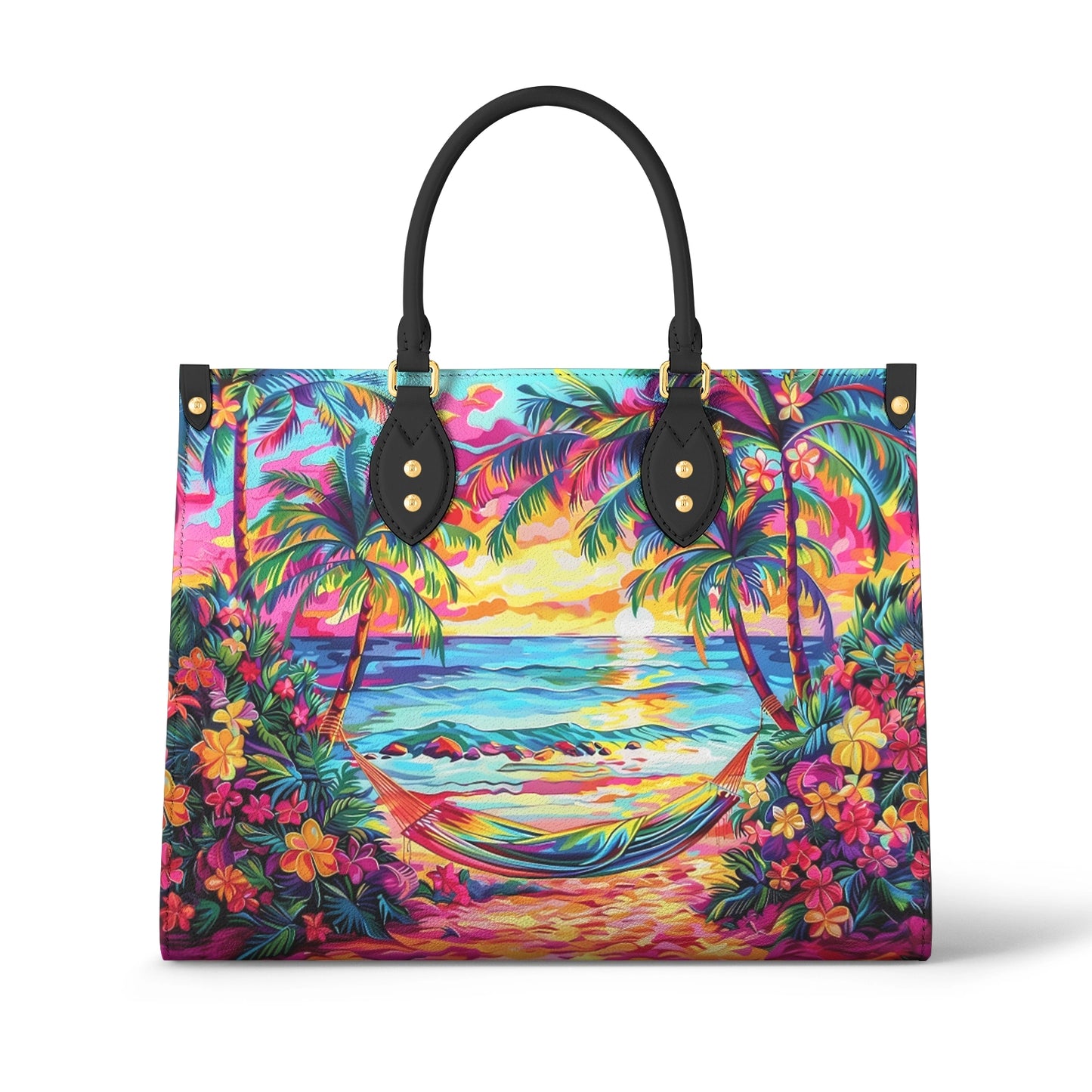 Shineful Leather Bag Sunset Tropical Paradise