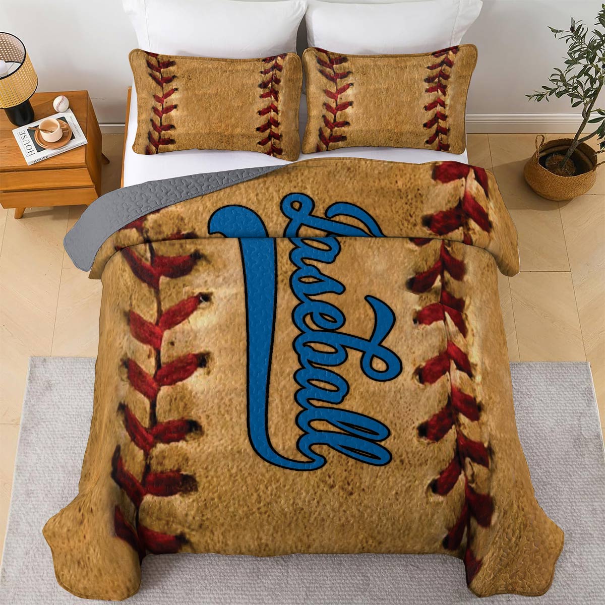 Shineful All Season Quilt 3-Piece Set Proud Baseball