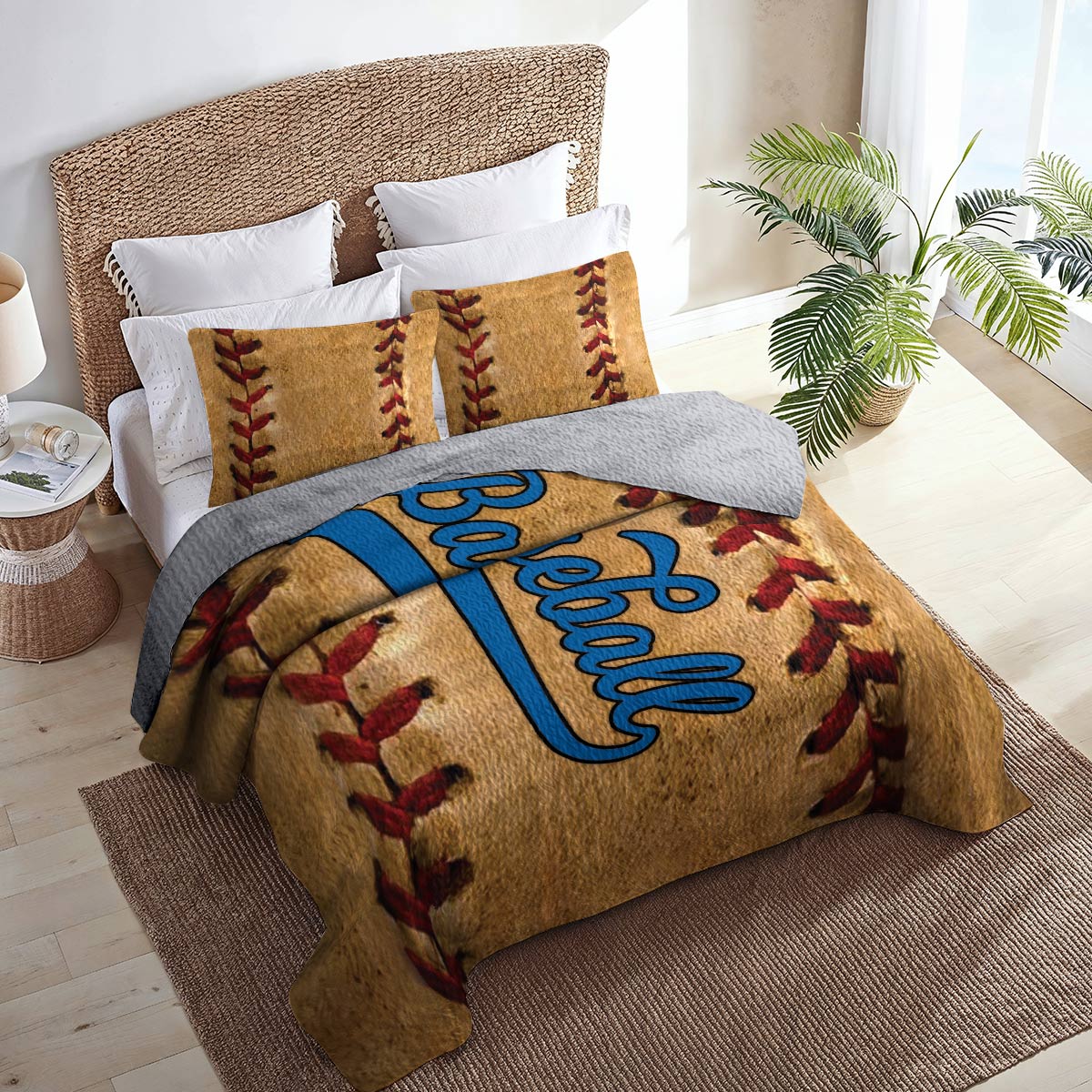 Shineful All Season Quilt 3-Piece Set Proud Baseball