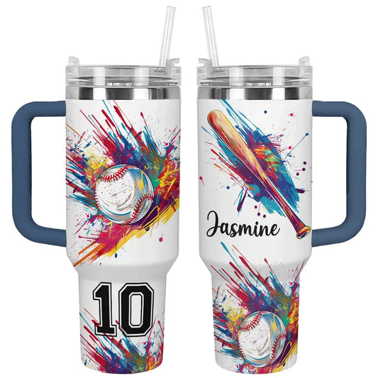 Shiny Tumbler Personalisiert Lebendiger Baseball