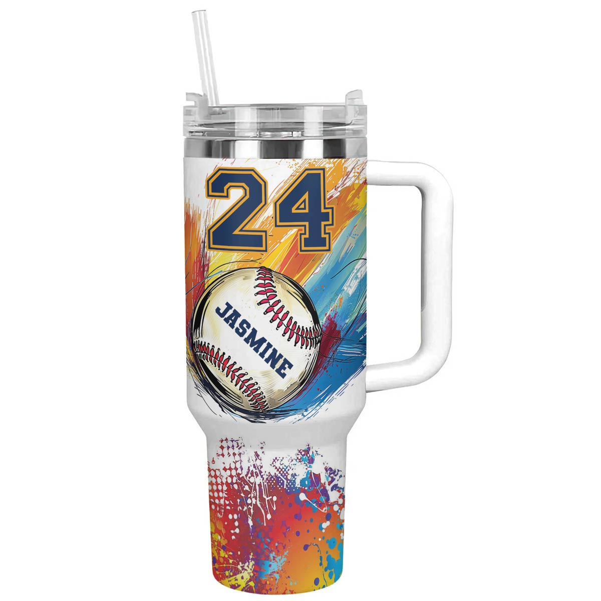 Shineful Personalized Tumbler Colorful Baseball