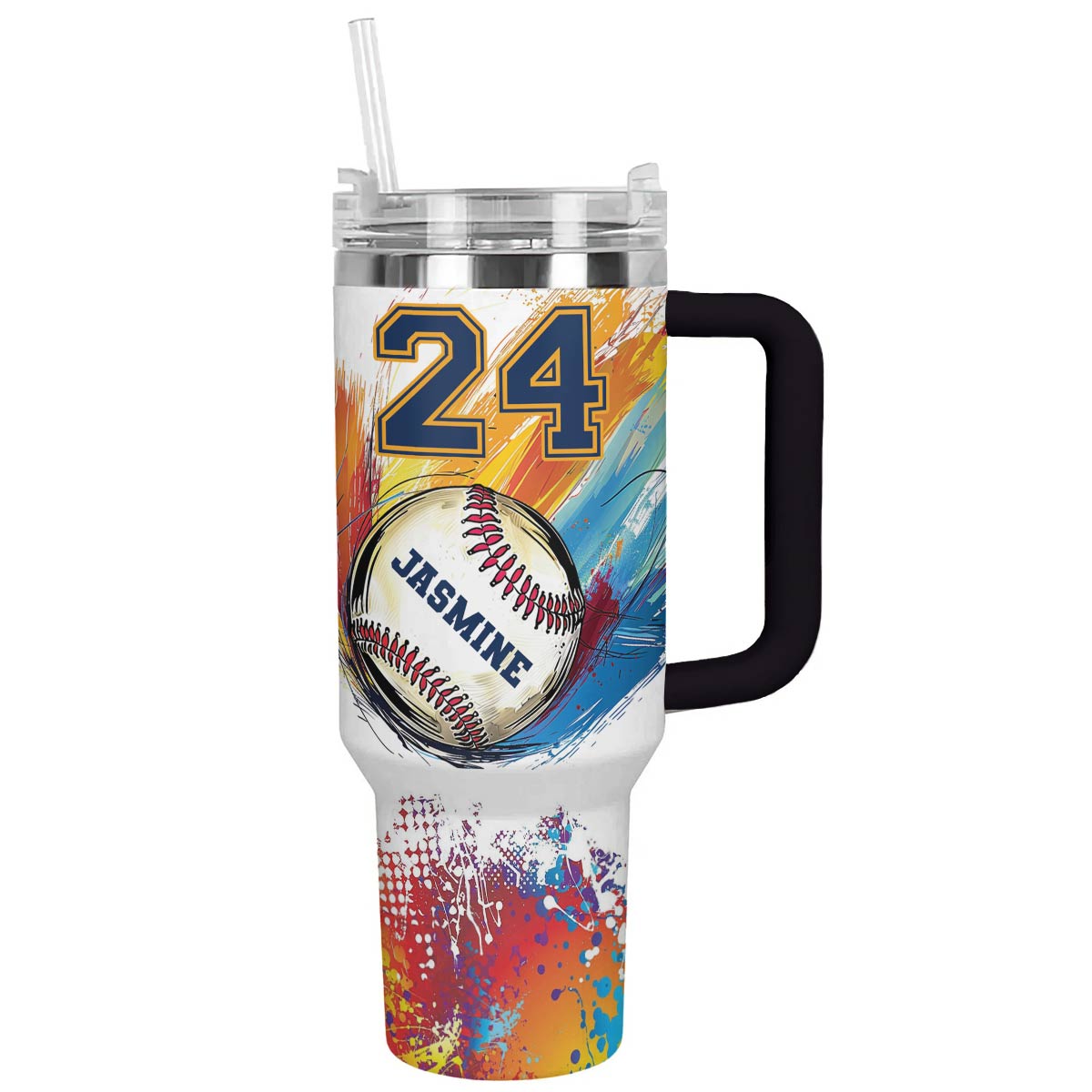 Shineful Personalized Tumbler Colorful Baseball