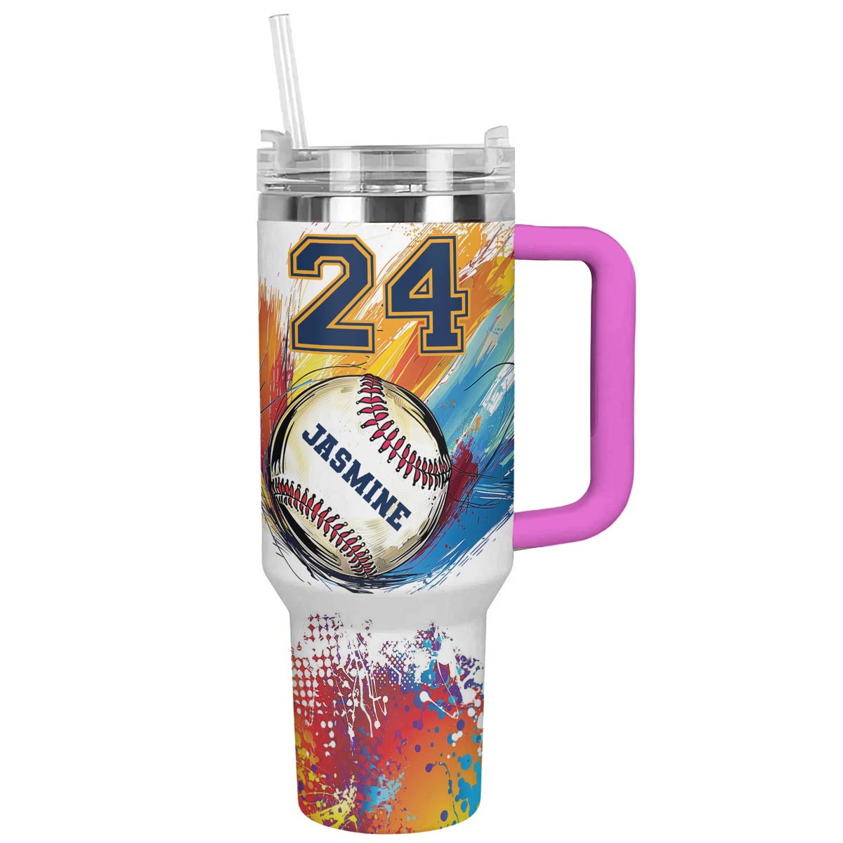 Shineful Personalized Tumbler Colorful Baseball