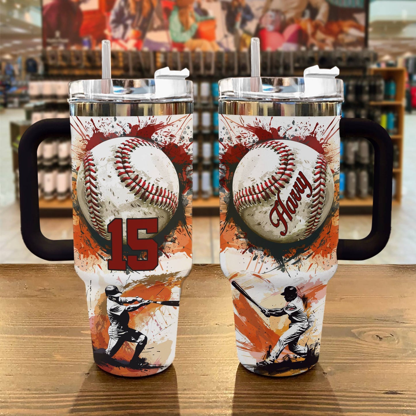 Shineful Personalized Tumbler Baseball