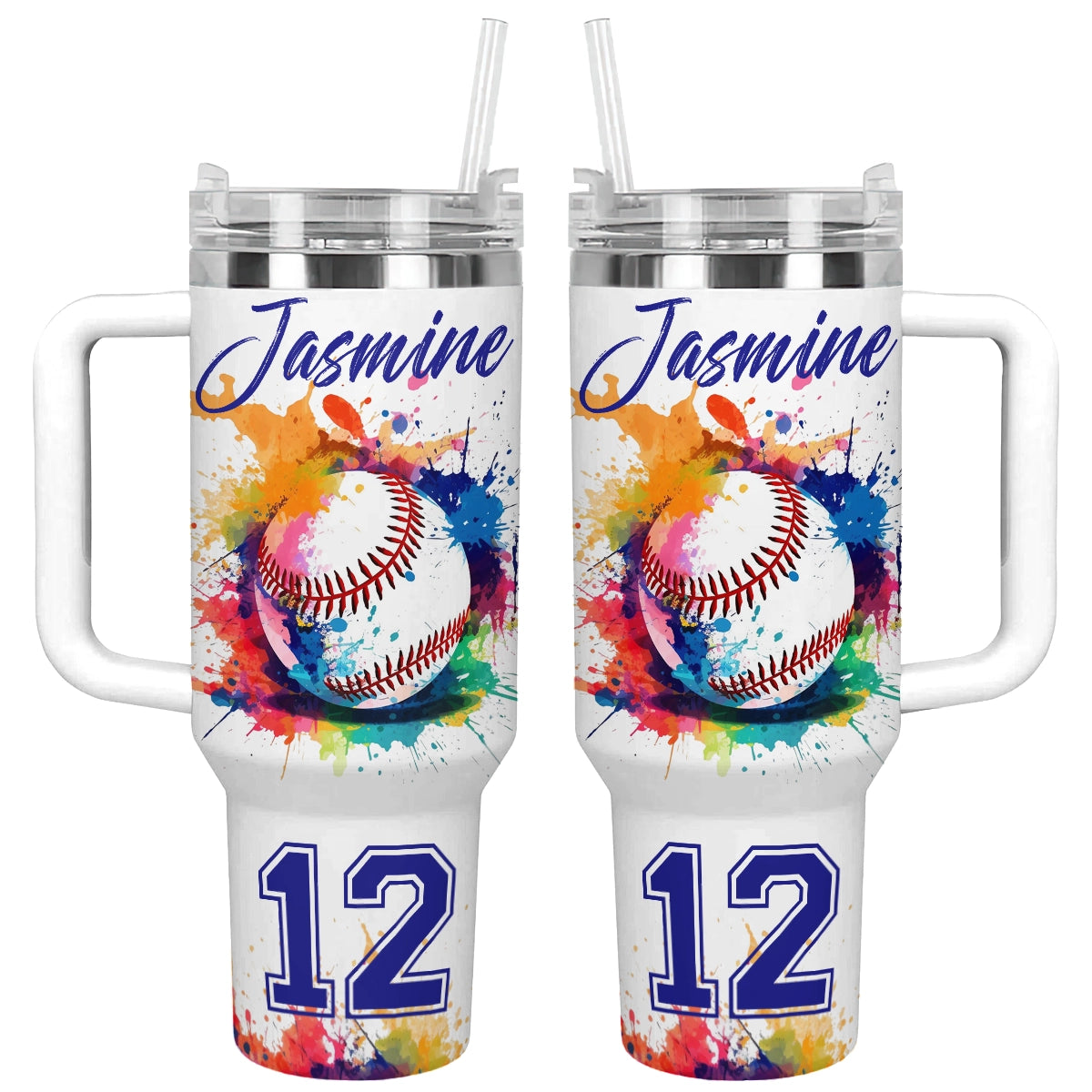 Shineful Tumbler Personalized Color Splash Baseball