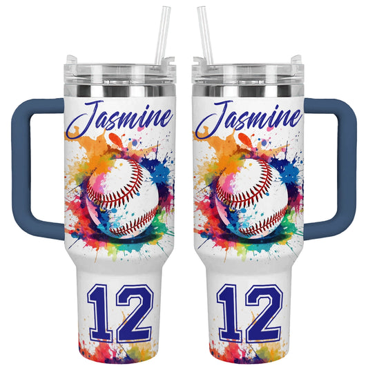 Shiny Tumbler Personalisiert Farbe Splash Baseball