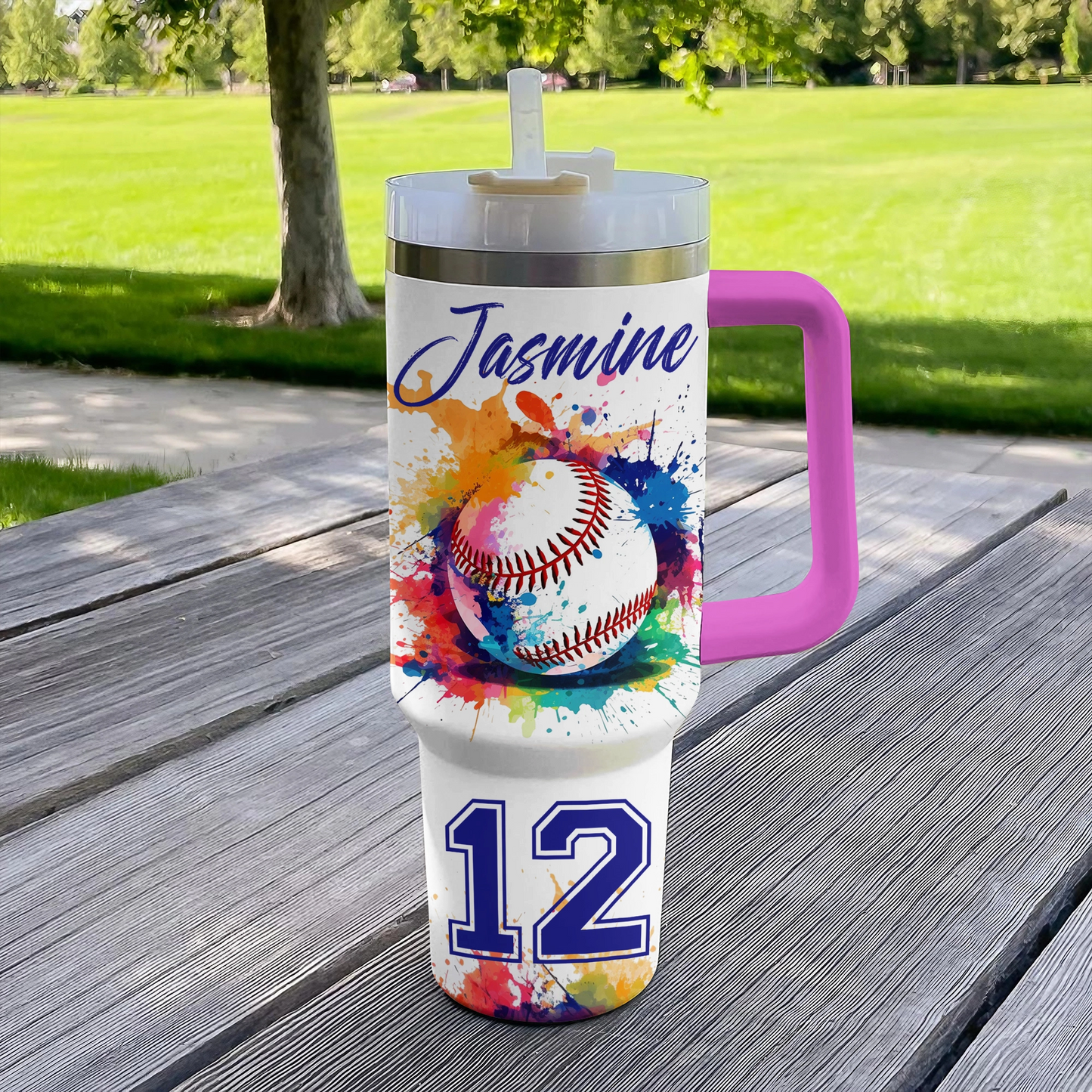 Shineful Tumbler Personalized Color Splash Baseball