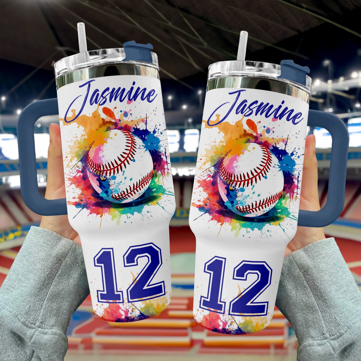 Shineful Tumbler Personalized Color Splash Baseball