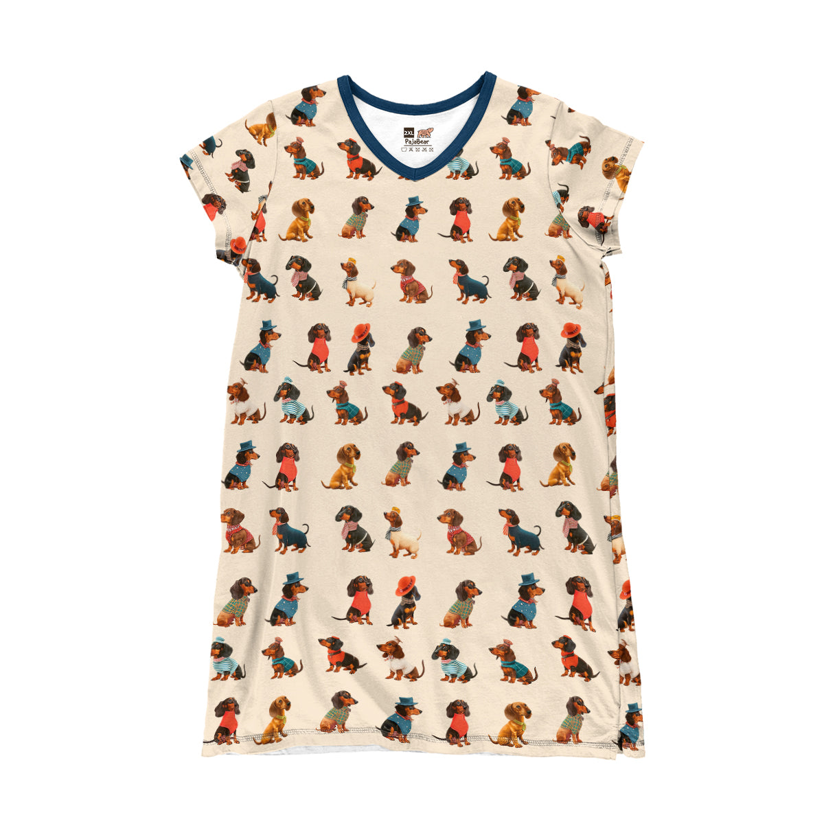 Shineful V-neck Nightshirts Cuteness Wiener