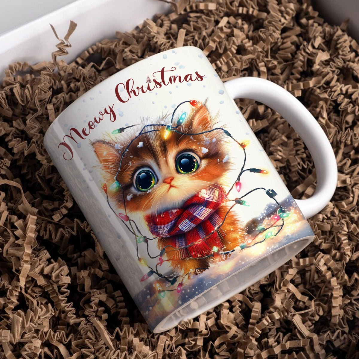 Shineful Ceramic Mug Meowy Christmas Cat