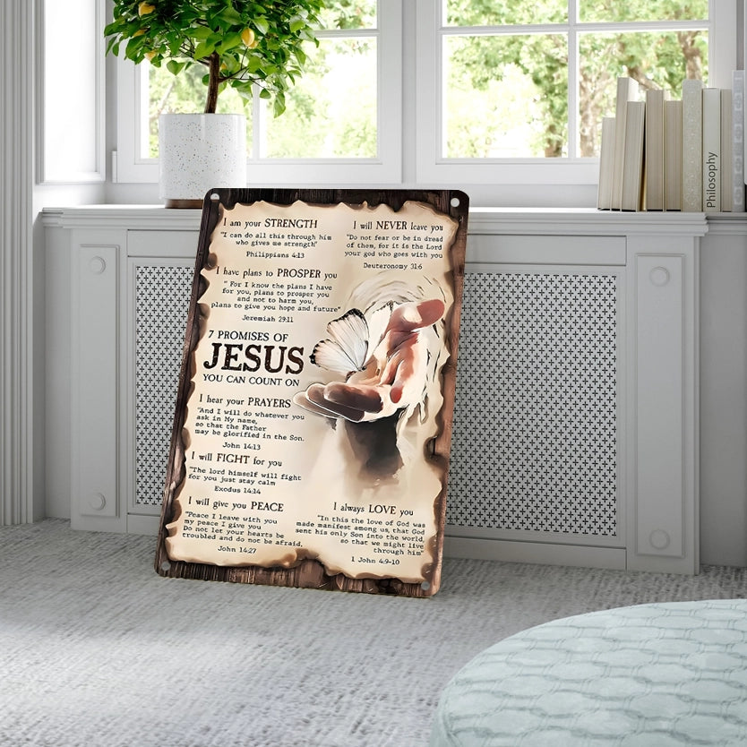 Shineful 2D Metal Sign 7 Promises of Faith Christ