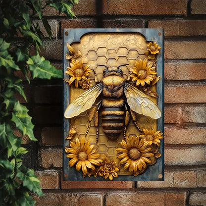 Shineful 2D Metal Sign Golden Bee