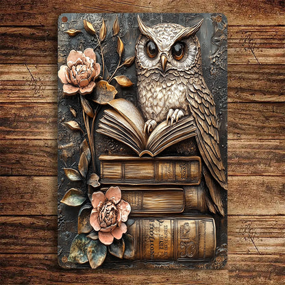 Shineful 2D Metal Sign Vintage Floral Owl