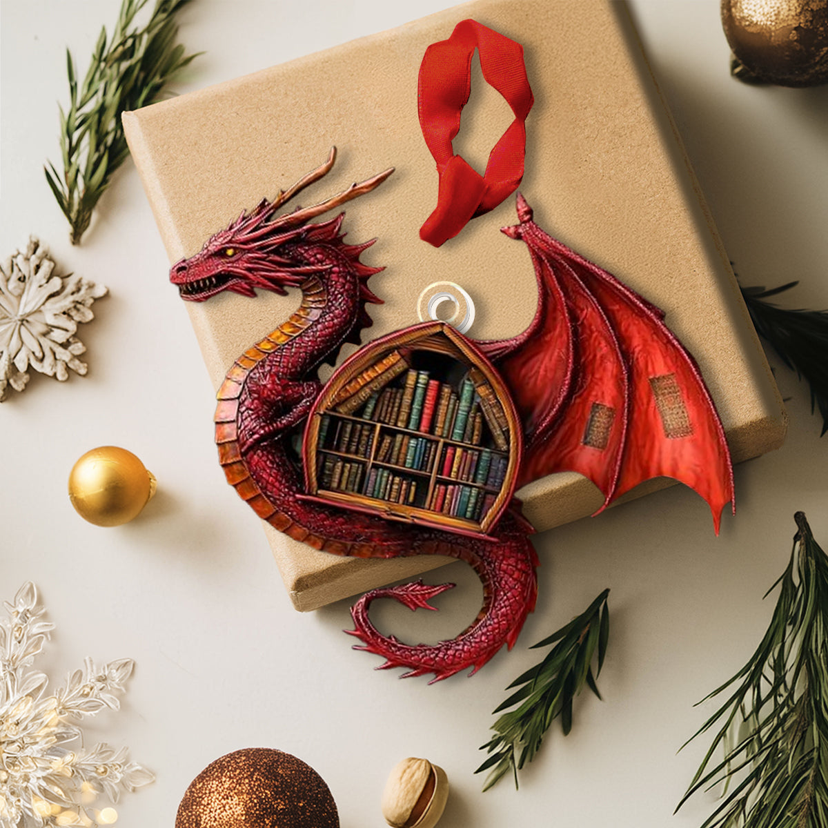 Shineful 2D Acrylic Ornament - Dragon Library