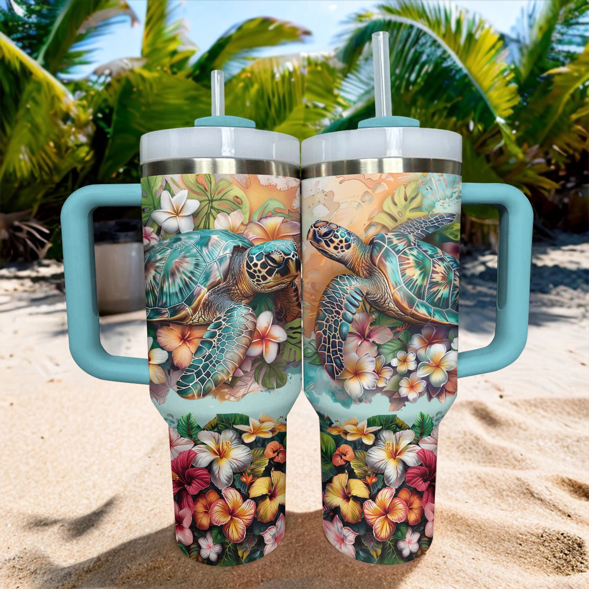 Shineful Tumbler Hawaiian Haven Turtle