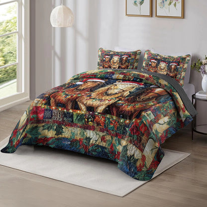 Shineful All Season Quilt 3-Piece Set - Holiday Horse Trio