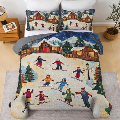 Shineful All Season Quilt 3-Piece Set - Winter Wonderland Ski