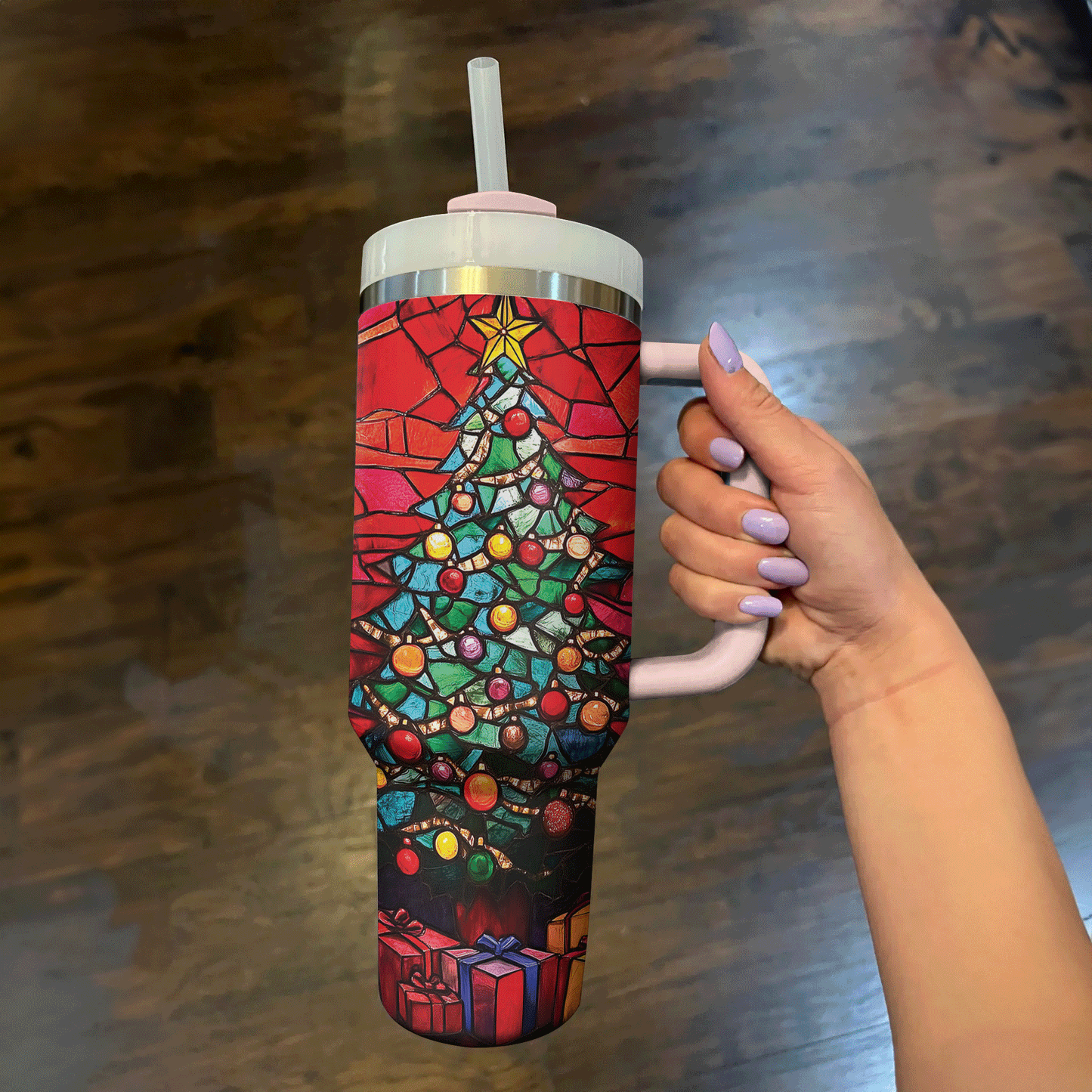 Sapin de Noël en vitrail Shineful Tumbler