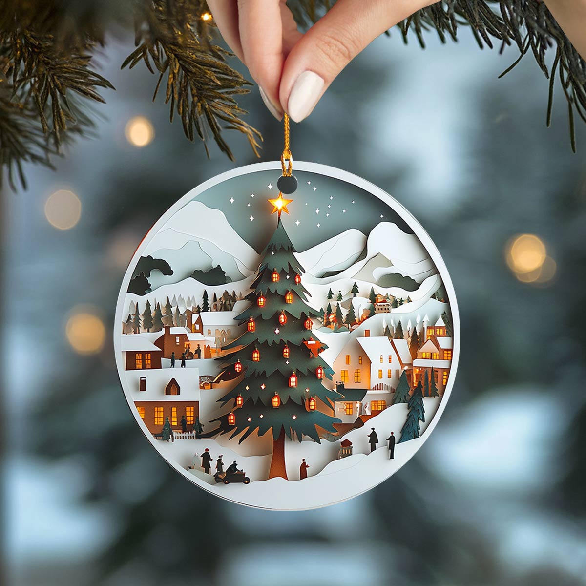 Shineful 2D Acrylic Ornament Holiday City