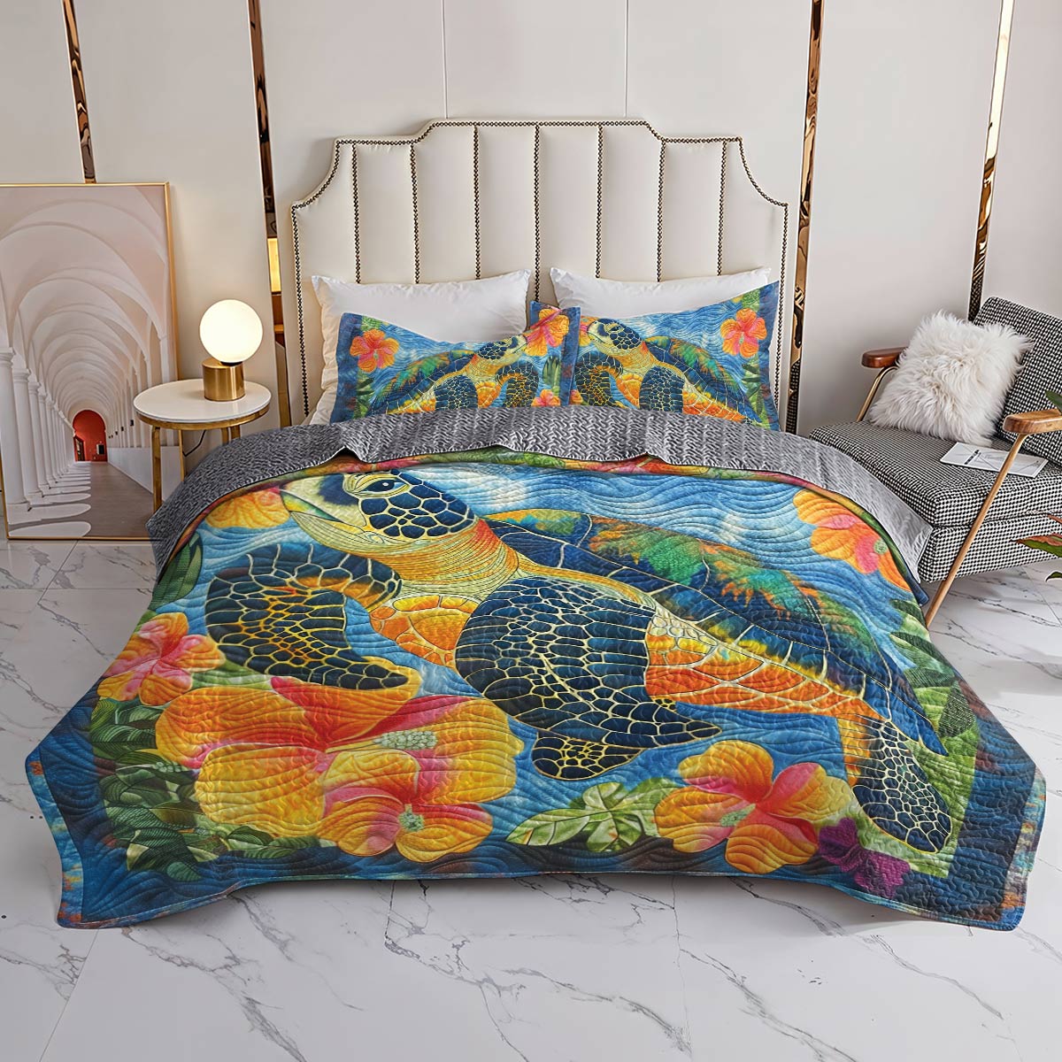 Turtle Shineful All Season Quilt 3-teiliges Set Tropical Serenity 