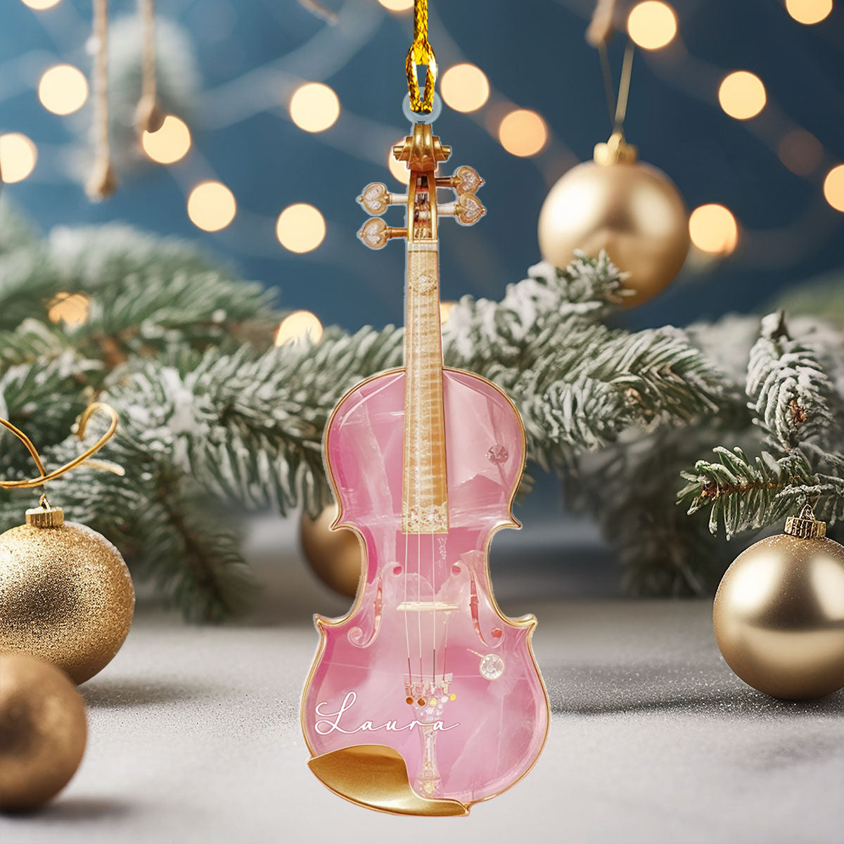 Shineful Acrylic Ornament Personalized Crystal Violin