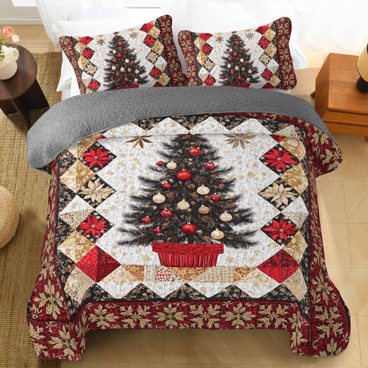 Shineful All Season Quilt 3-teiliges Set Weihnachtsbaum