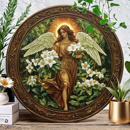 Shineful 2D Wooden Plaque, Hanging Decor, Door Sign Angel's Grace