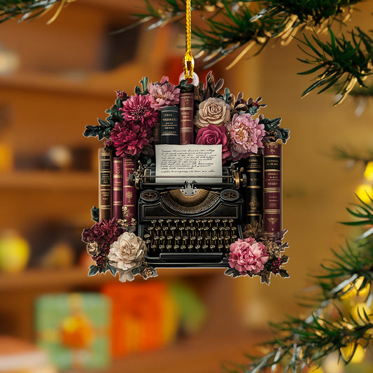 Shineful 2D Acrylic Ornament Personalized Vintage Typewriter