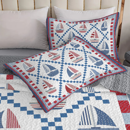 Shineful All Season Quilt 3-Piece Set - Sailing Nautical Breeze