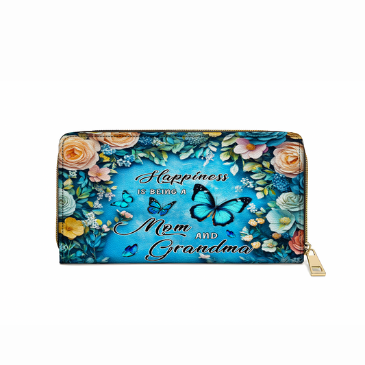 Shineful Leather Clutch Purse With Wristlet Strap Handle Wings of Love