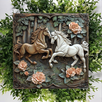 Shineful 2D Metal Sign Horse Couple