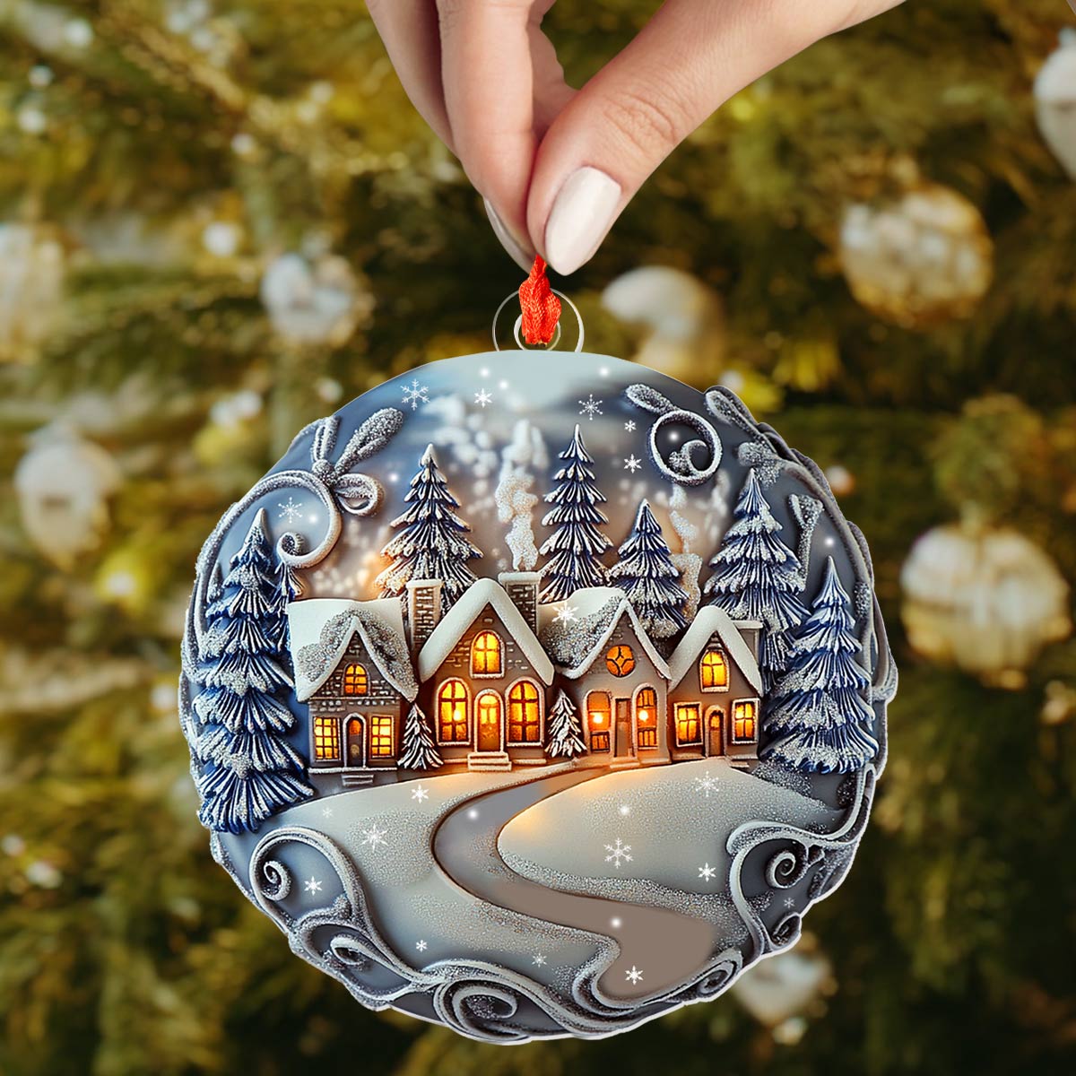 Shineful 2D Acrylic Ornament Winter Night