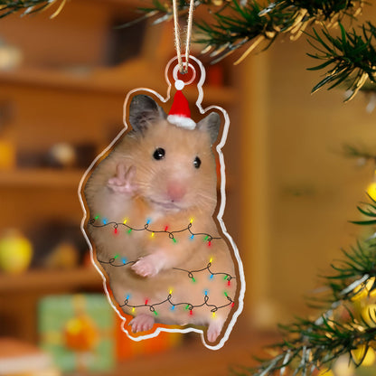 Shineful 2D Acrylic Ornament - Hamster Holiday Hype