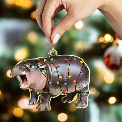 Shineful 2D Acrylic Ornament Baby Hippo Moo