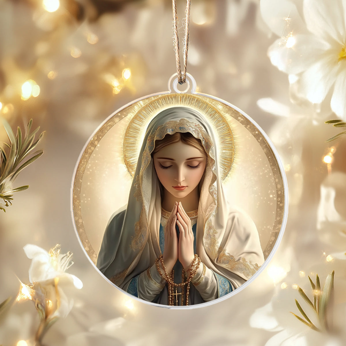 Shineful 2D Acrylic Ornament Sacred Serenity - Praying Virgin Mary