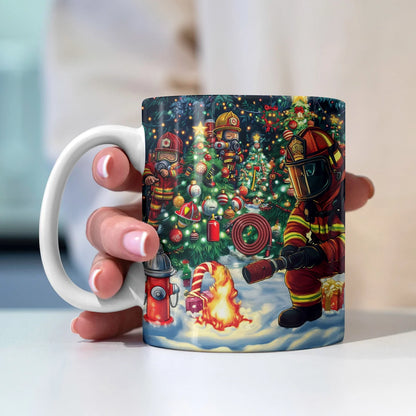 Shineful Ceramic Mug Firefighter's Holiday Rescue