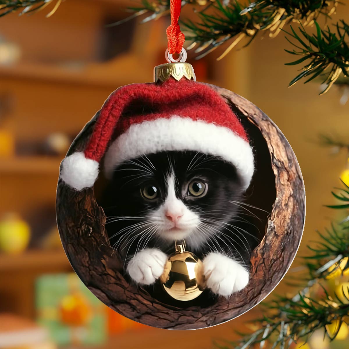 Shineful Acrylic Ornament Kitty Christmas