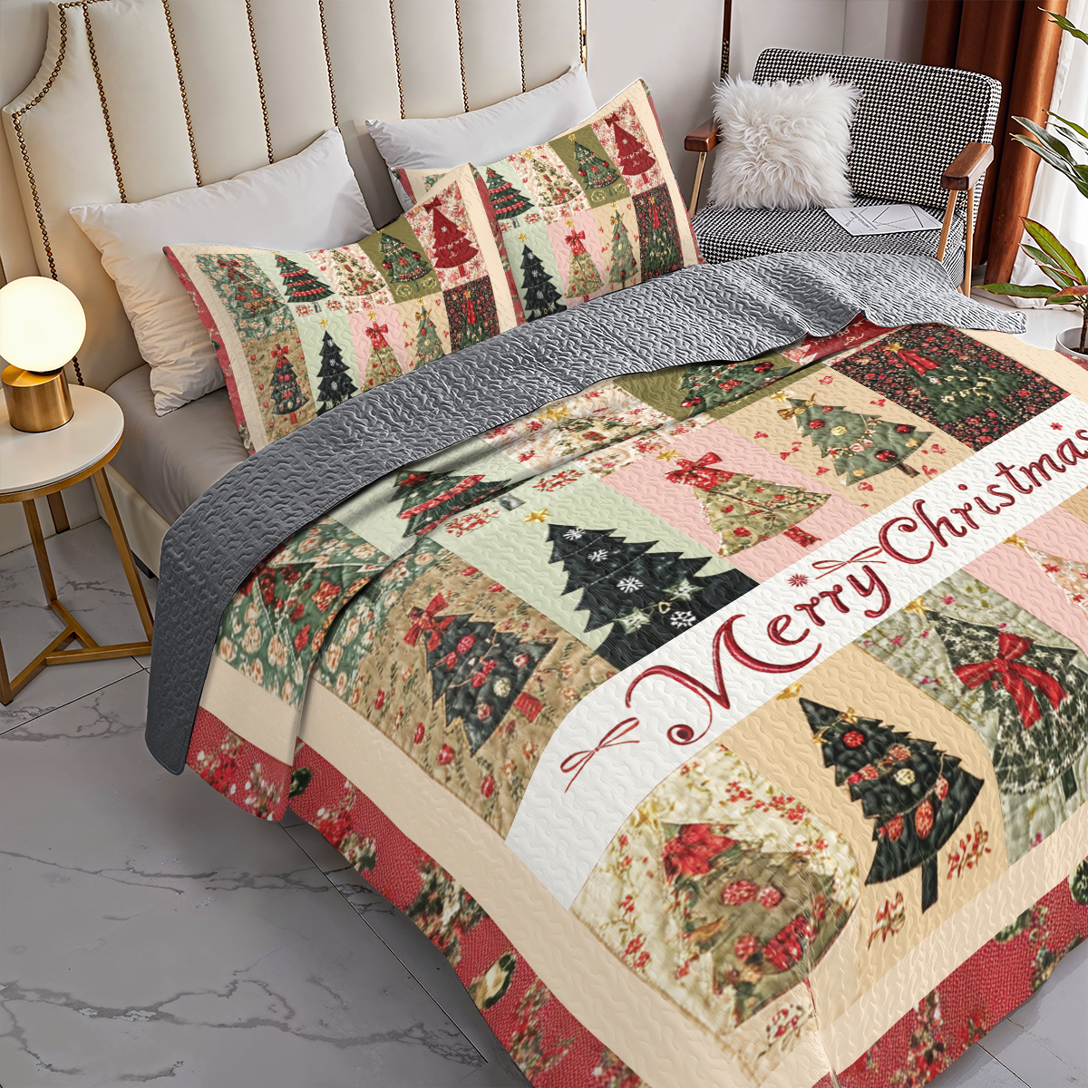 Shineful All Season Quilt 3-Piece Set - Pines of Christmas Past