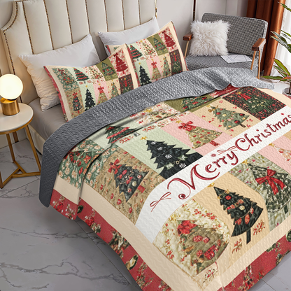 Shineful All Season Quilt 3-teiliges Set – Kiefern der Weihnachtszeit