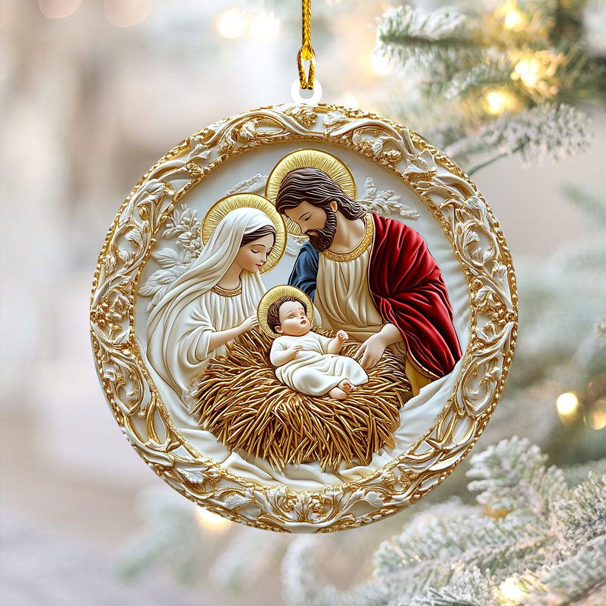 Shineful 2D Acrylic Ornament - Sacred Manger Scene