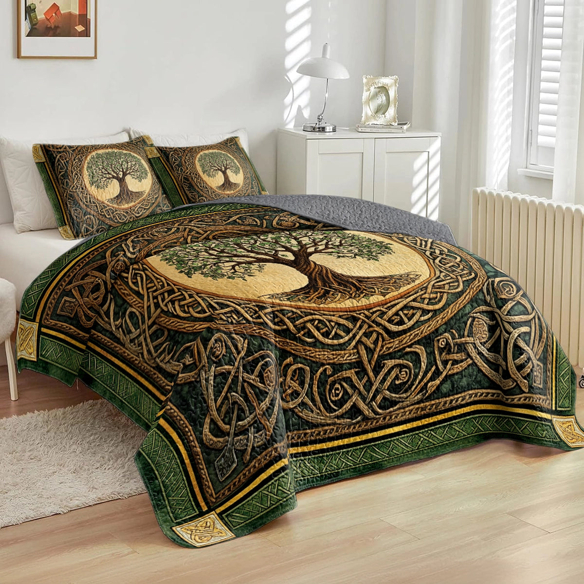 Shineful All Season Quilt 3-Piece Set The Eternal Celtic Tree of Life