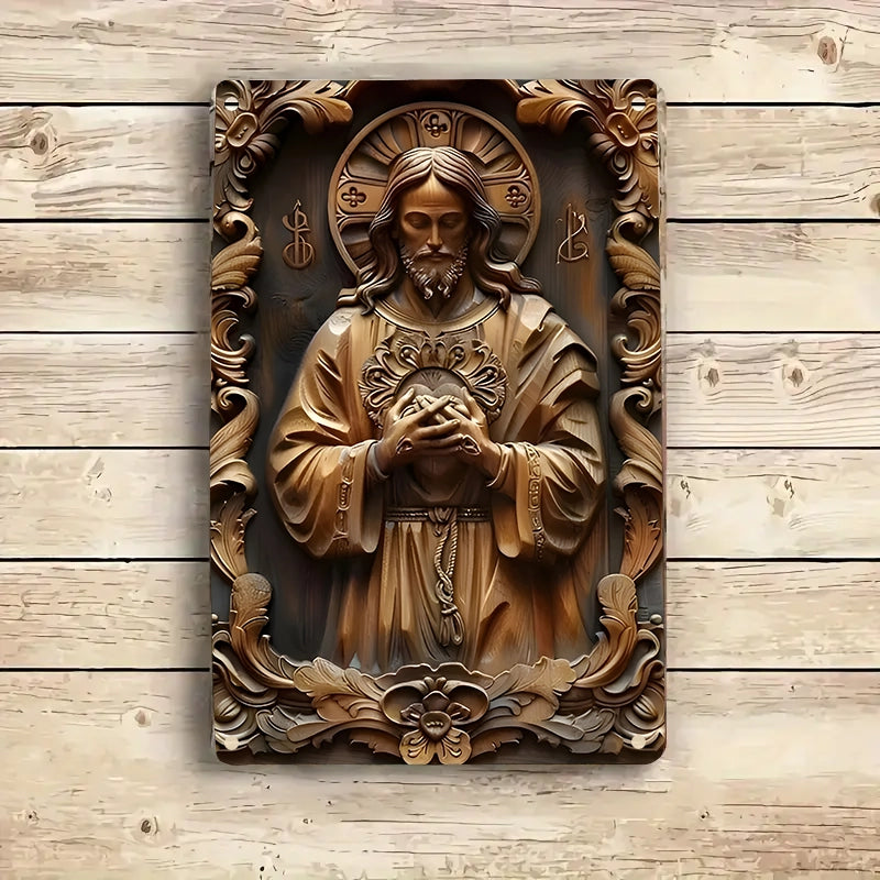 Shineful 2D Metal Sign Christ the Good Shepherd