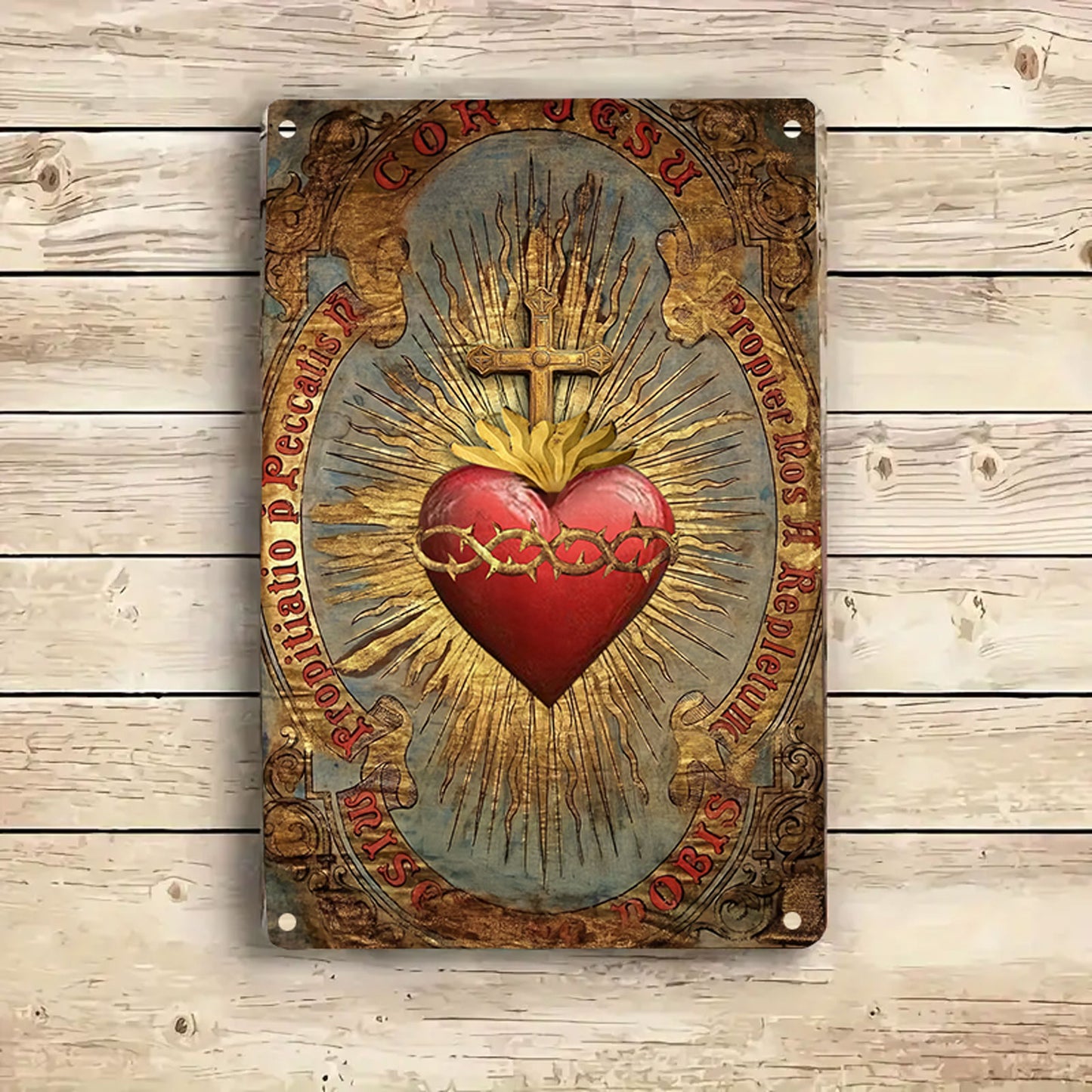 Shineful 2D Metal Sign Sacred Heart