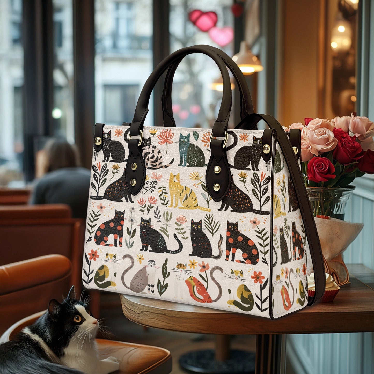 Sac en cuir brillant Botanical Cat Bliss