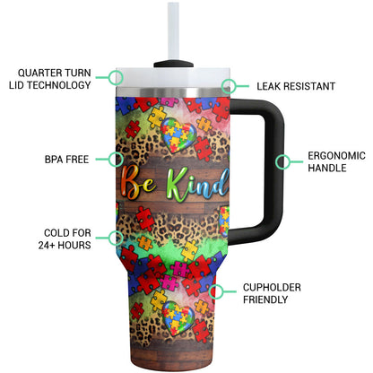 Autism Tumbler Shineful Be Kind Colorful Puzzles