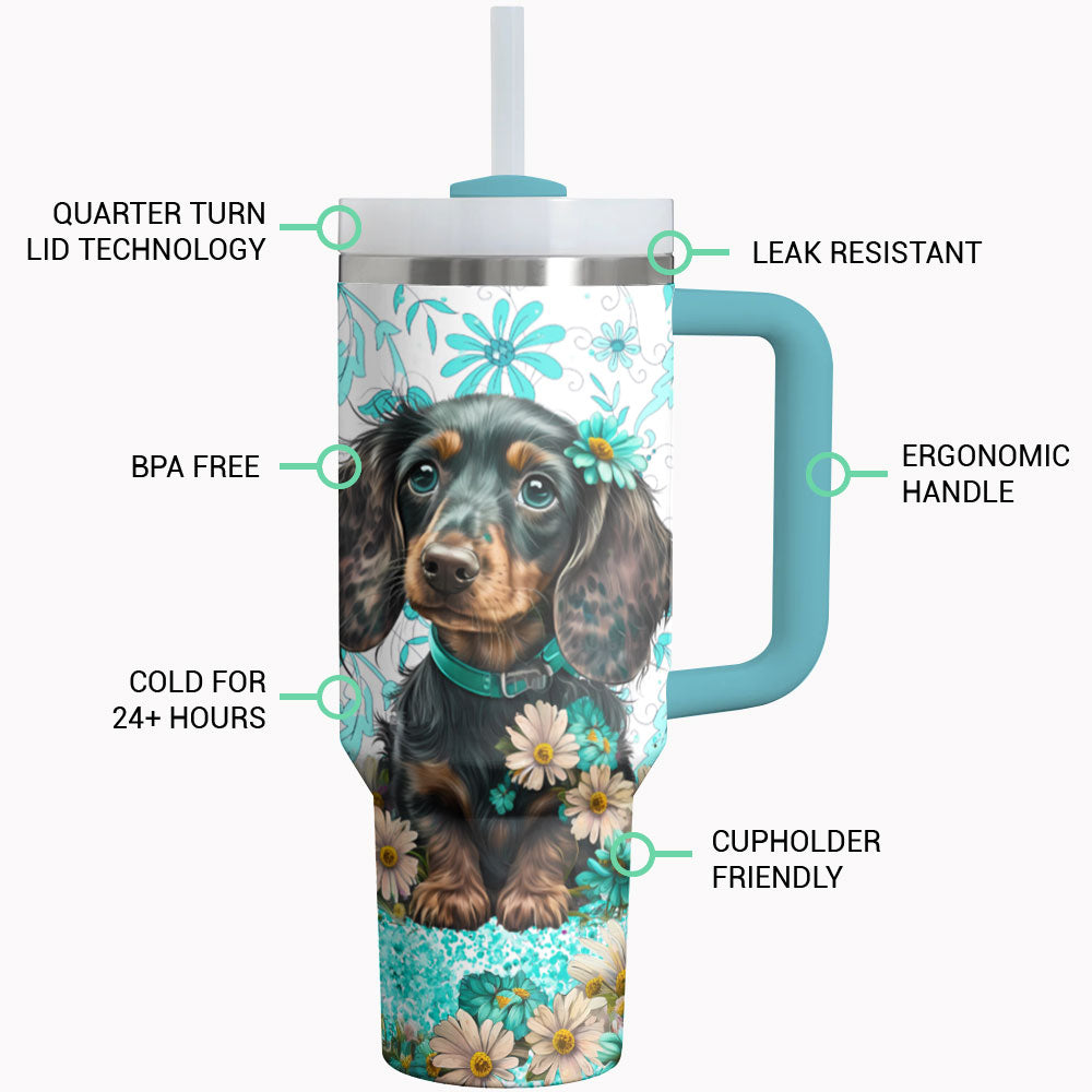 Dachshund Shineful Tumbler 40/30oz Doxie Blossom