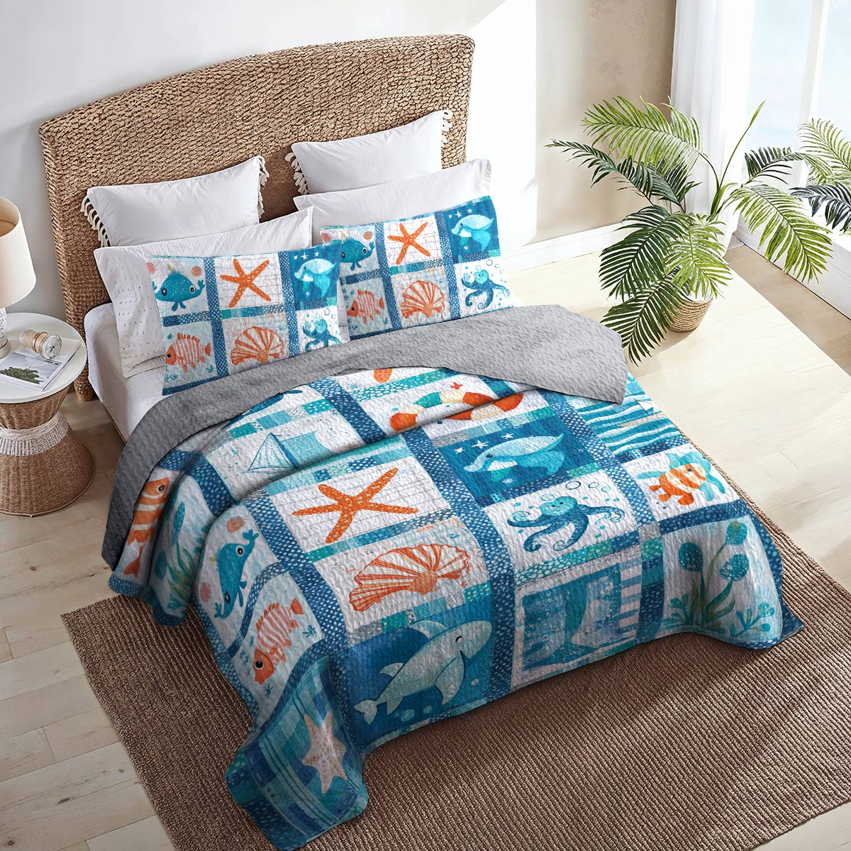 Shineful All Season Quilt 3-teiliges Set Pretty Beach Life