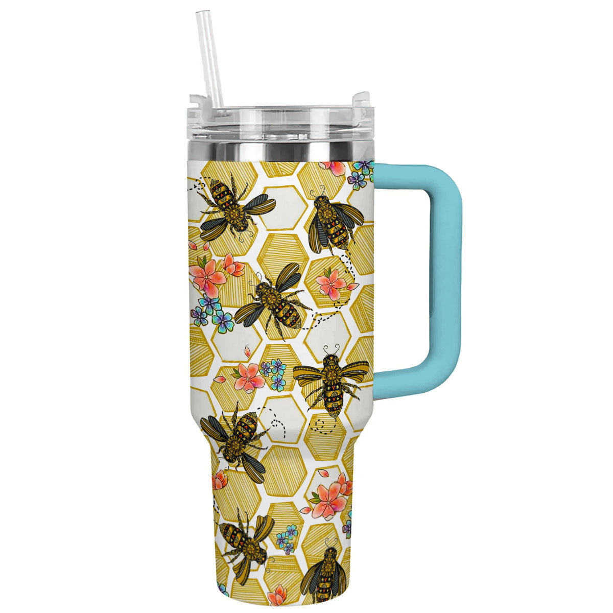 Glänzendes Tumbler-Bienen &amp; Blüten